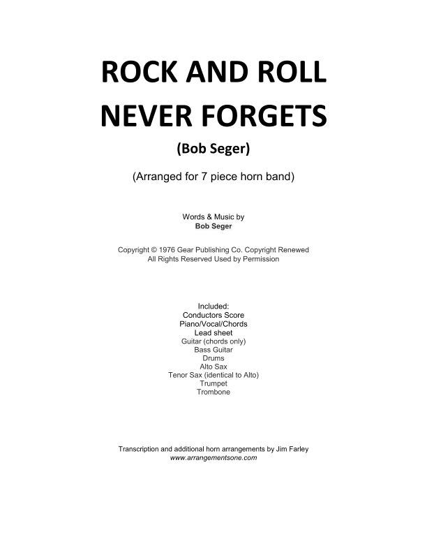 Rock And Roll Never Forgets (arr. Jim Farley - www.arrangementsone.com)