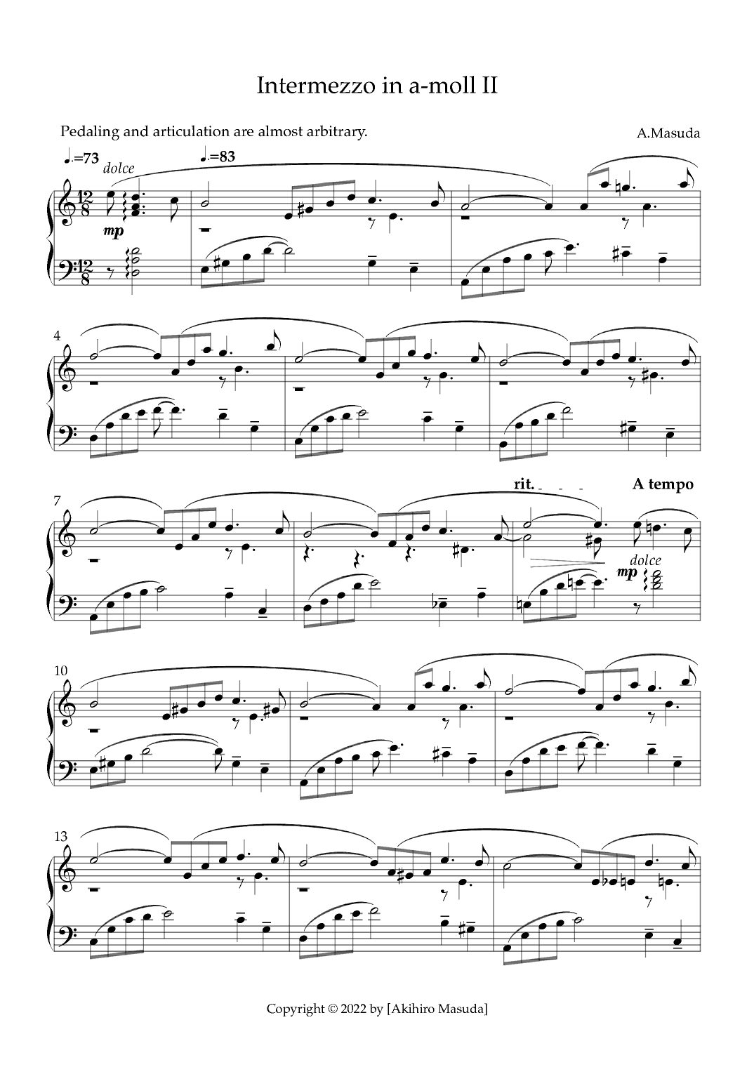 Intemezzo in a-moll ?