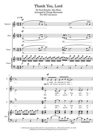 Thank You, Lord (arr. Thiago Marconato)