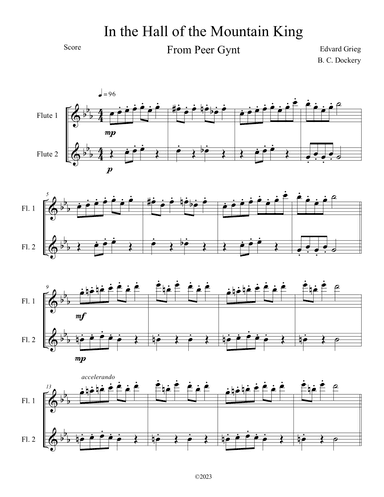 In the Hall of the Mountain King (Flute Duet) (arr. B. C. Dockery)