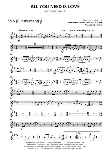 All You Need Is Love (arr. Dico)