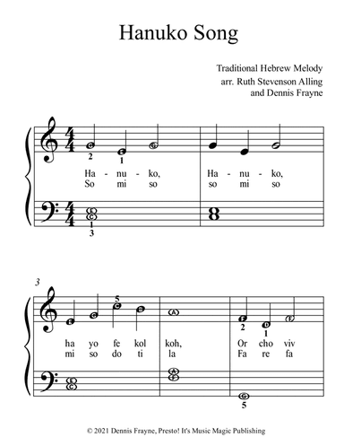 Hanuko Song (big alpha note notation) (arr. Dennis Frayne)