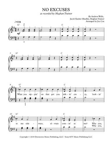 No Excuses (arr. Joe Cox)