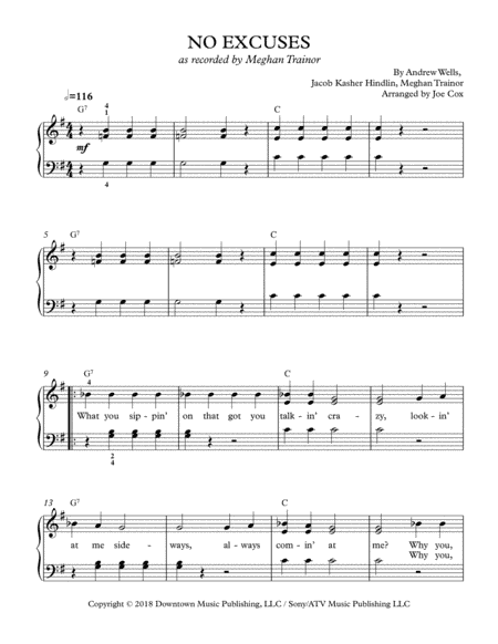No Excuses (arr. Joe Cox)