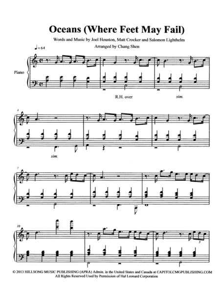 Oceans (Where Feet May Fail) (arr. Chang Shen)