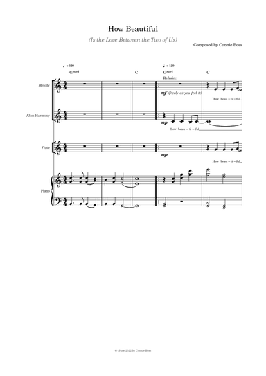 How Beautiful (Is the Love Between the Two of Us) - Alto duet, flute and piano
