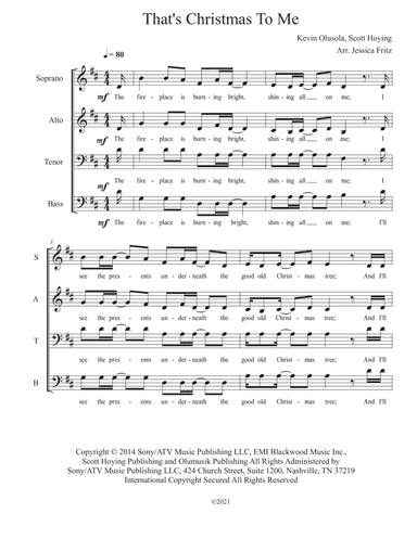 That's Christmas To Me (arr. Jessica E. Fritz)