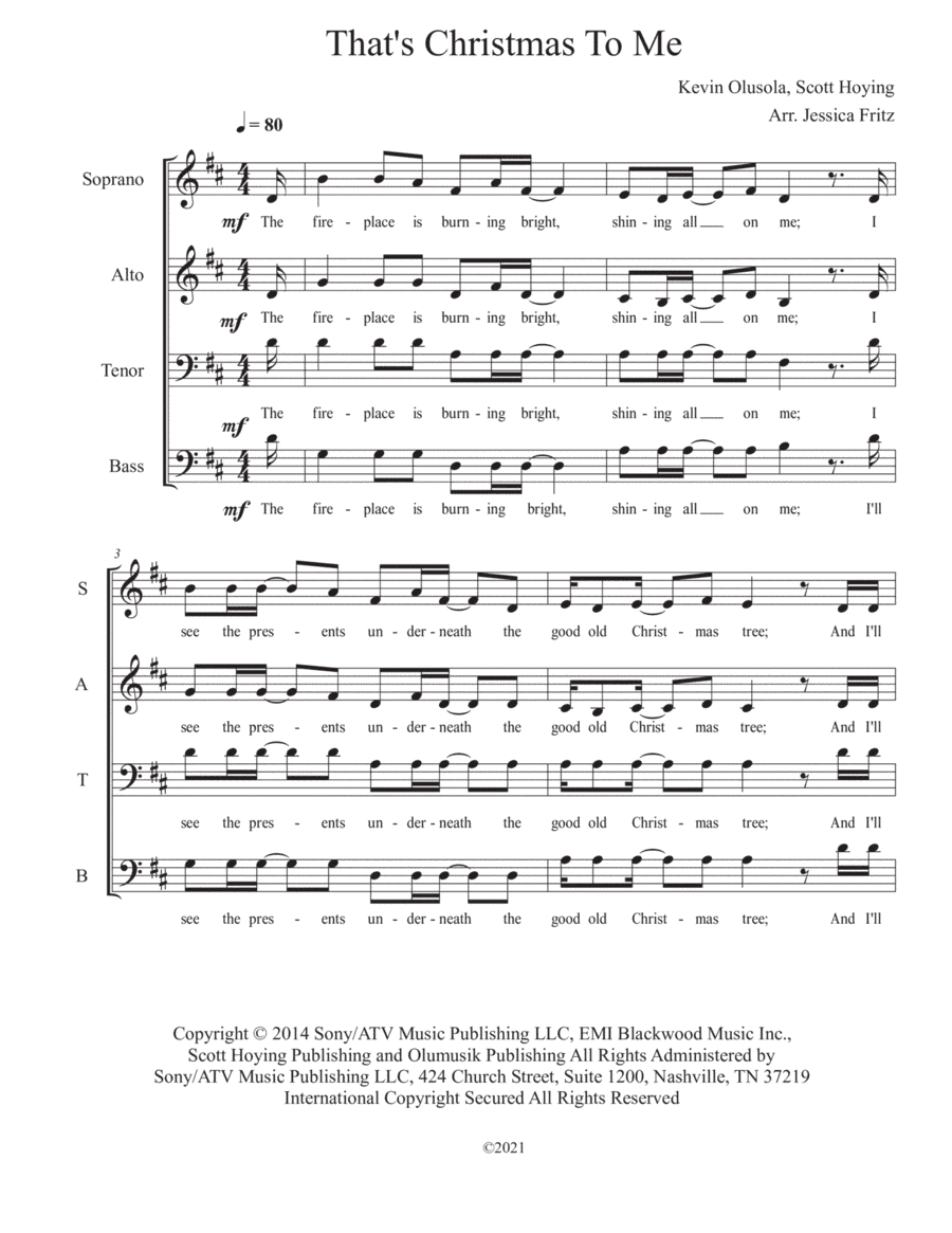 That's Christmas To Me (arr. Jessica E. Fritz)