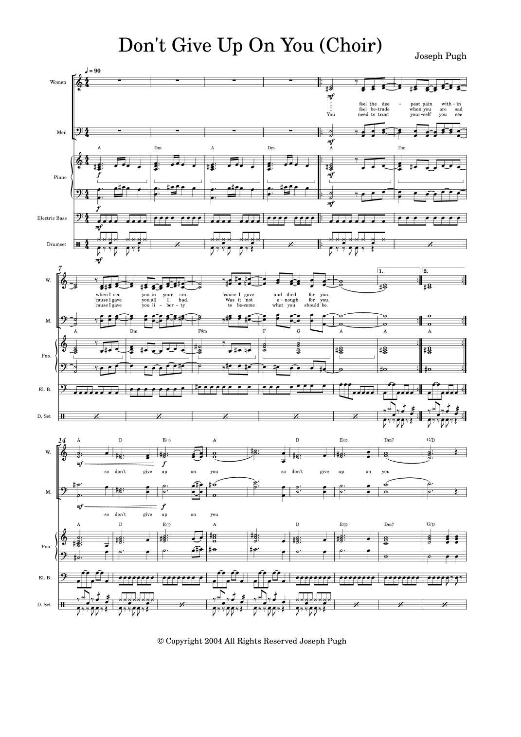 Don't Give Up On You (Choir)