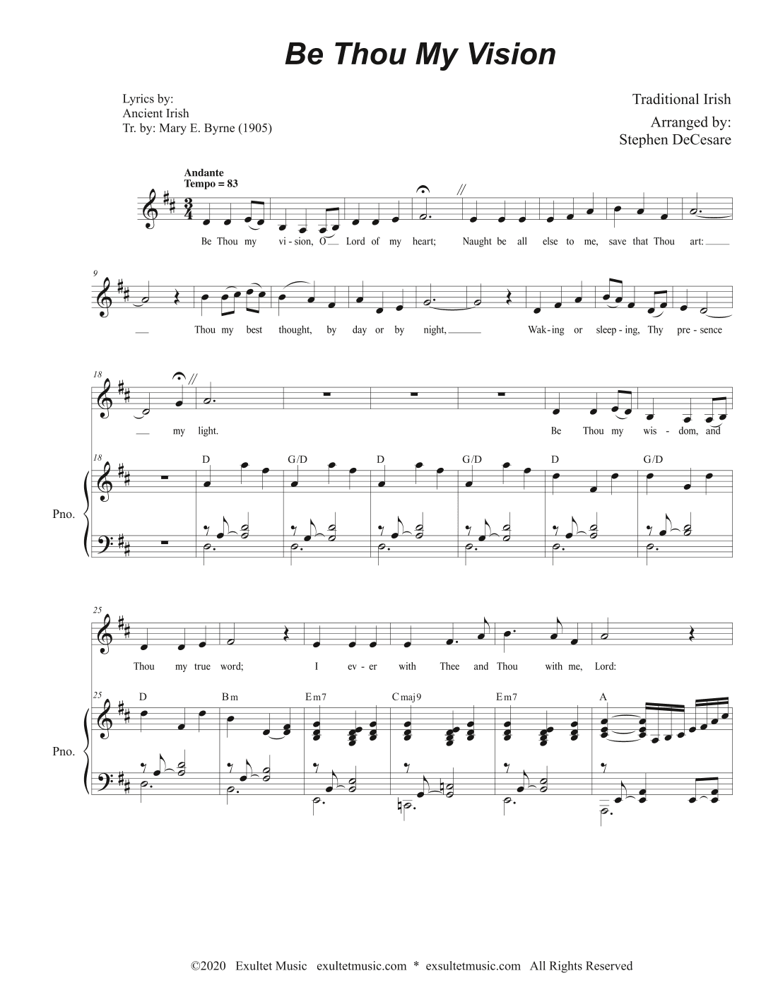 Be Thou My Vision (Vocal Solo) (arr. Stephen DeCesare)