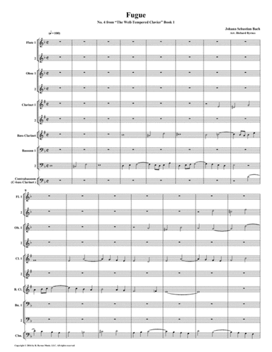 Fugue 04 from Well-Tempered Clavier, Book 1 (Woodwind Choir) (arr. Richard Byrnes)