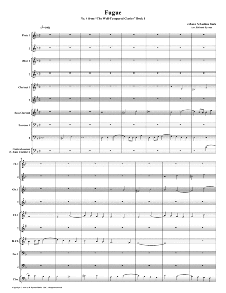 Fugue 04 from Well-Tempered Clavier, Book 1 (Woodwind Choir) (arr. Richard Byrnes)