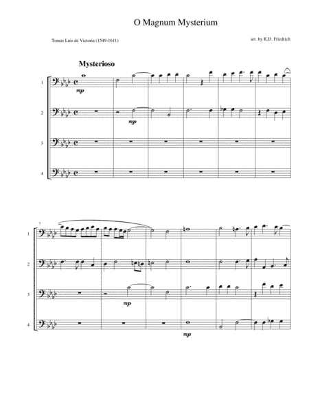 O Magnum Mysterium (arr. Kenneth D. Friedrich)