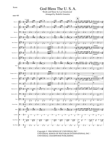 God Bless The Usa (arr. Rodolfo Gonzalez)