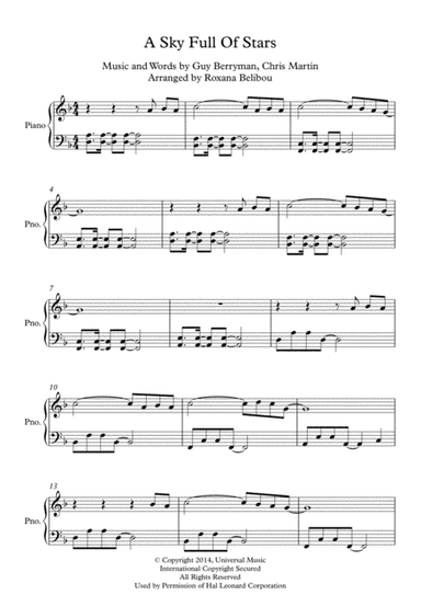 A Sky Full Of Stars (arr. Roxana Belibou)