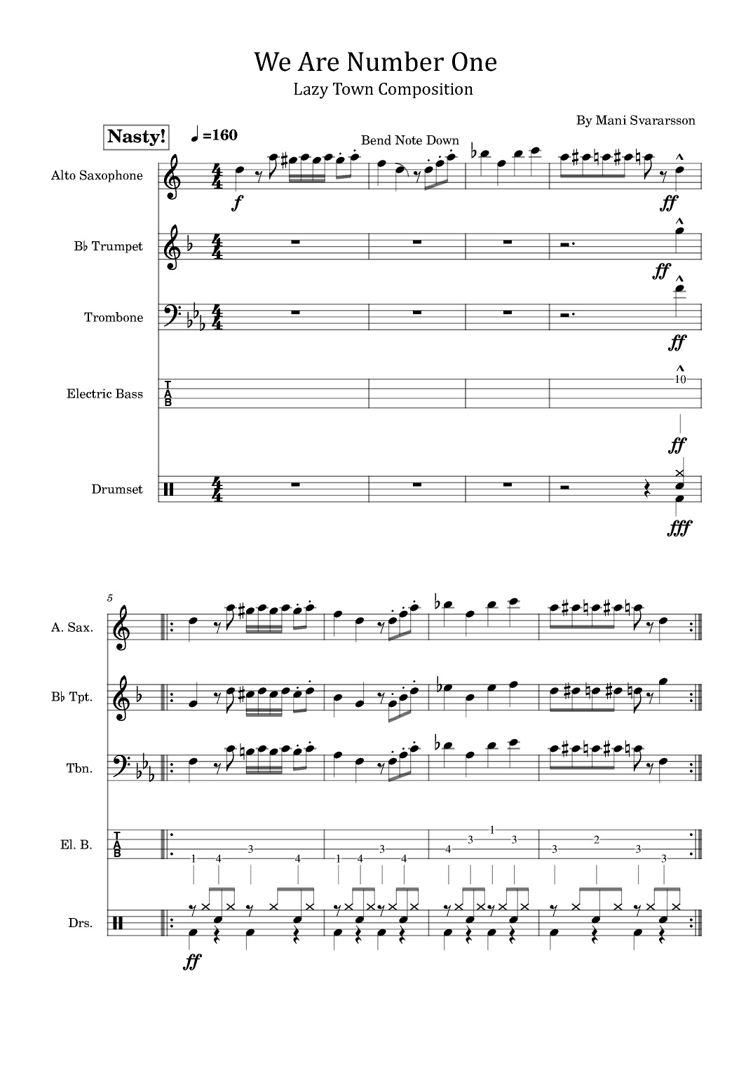 We Are Number One (arr. poon)
