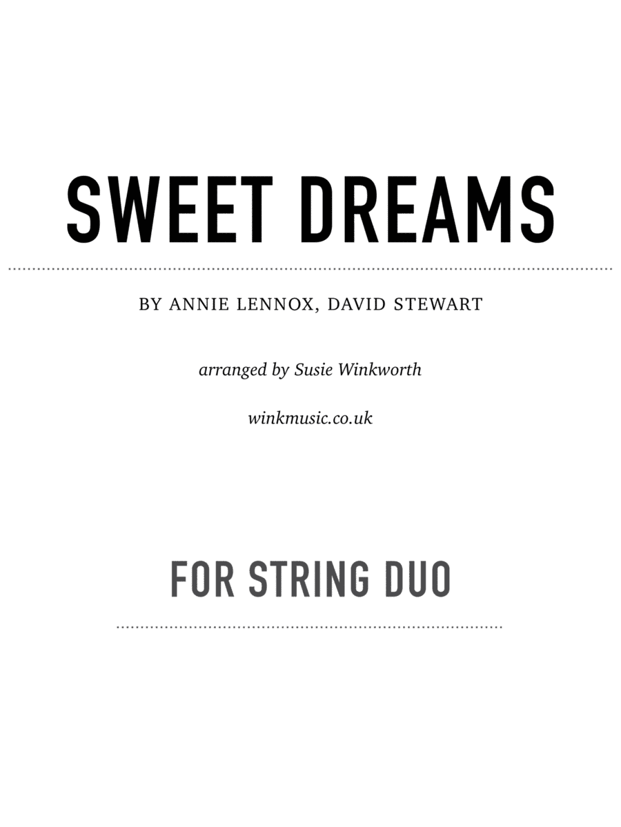 Sweet Dreams (are Made Of This) (arr. Susie Winkworth winkmusic.co.uk)