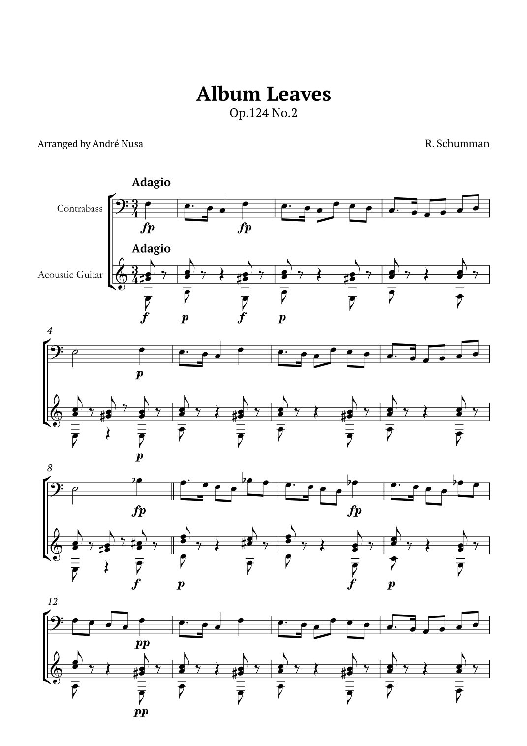 Album Leaves Op.124 No.2 (arr. André Nusa)