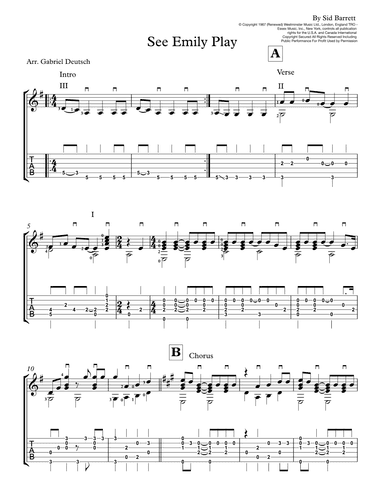 See Emily Play (arr. Gabriel Deutsch)