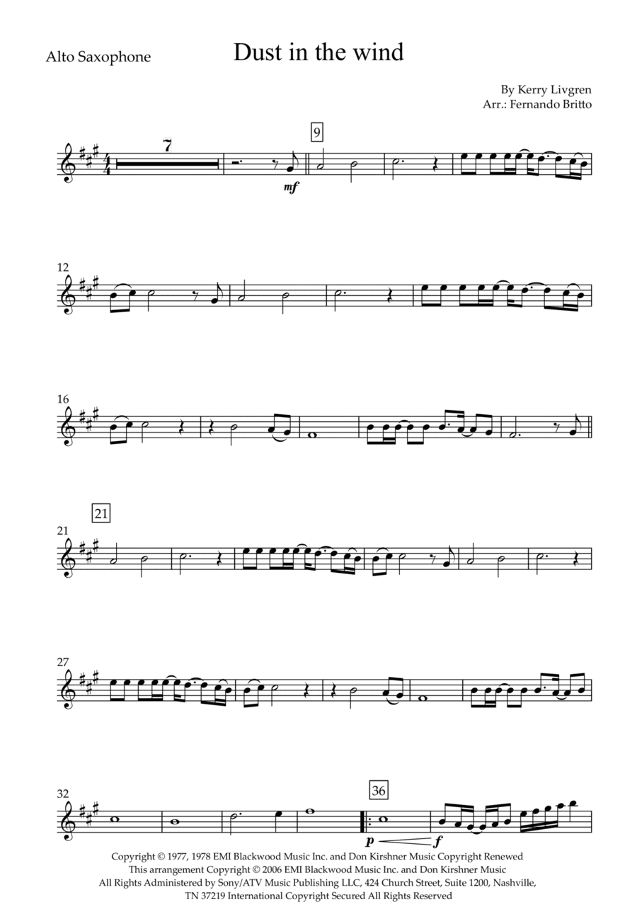 Dust In The Wind (arr. Fernando Britto)