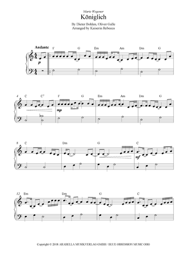 Koeniglich (arr. Kaiserin Rebecca)