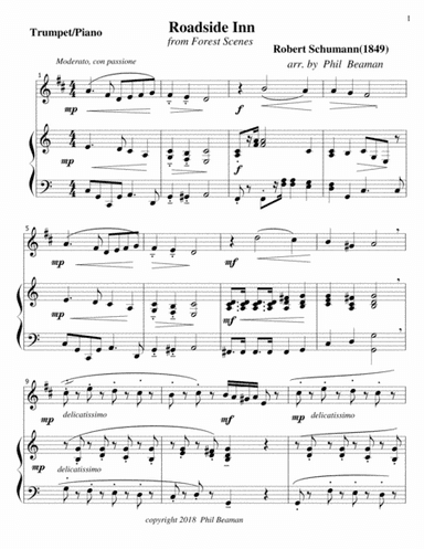 Roadside Inn - Schumann- Trumpet-Piano (arr. Phil Beaman)