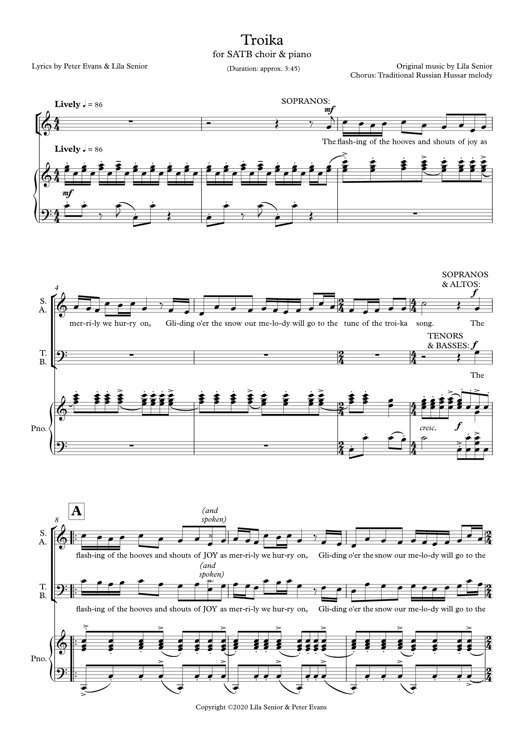 Troika (arr. Senior) (arr. Lila Senior)