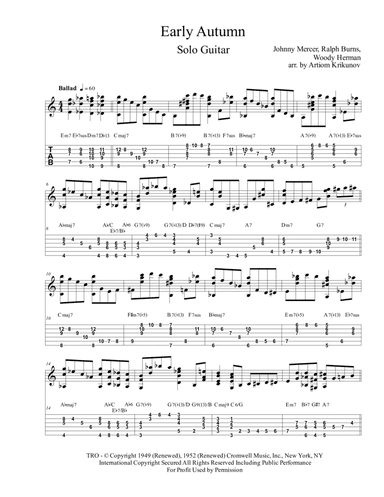 Early Autumn (arr. Artiom Krikunov)