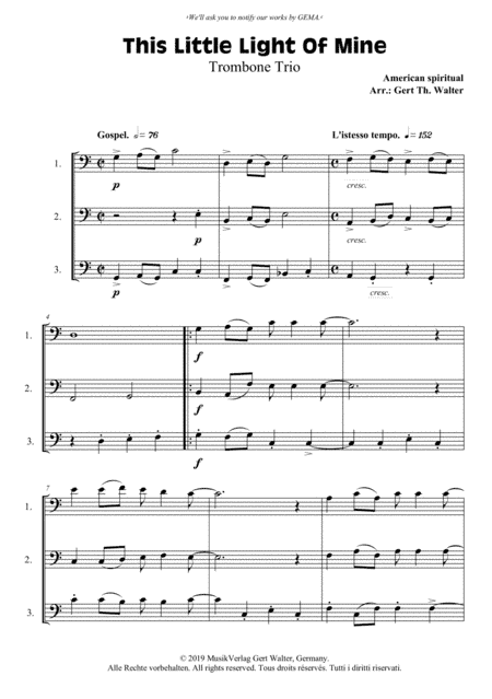 This Little Light Of Mine (arr. Gert Th. Walter)