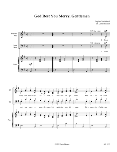 God Rest You Merry, Gentlemen (SATB) (arr. Curtis Hanson)