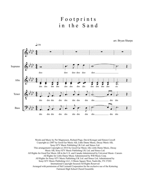 Footprints In The Sand (arr. Bryan Sharpe)