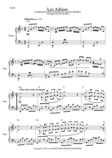 Sonate No.12  Les Adieux (arr. Gavin Koh)