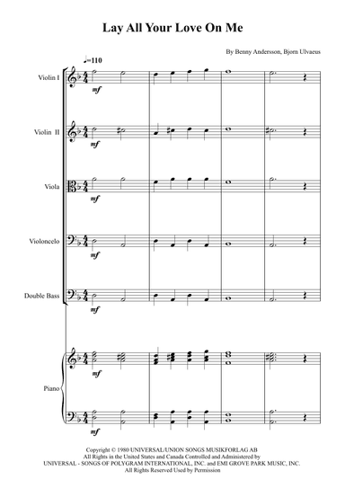 Lay All Your Love On Me (arr. Karen Gueiros)