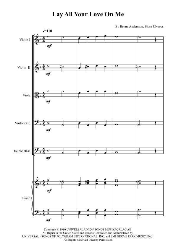 Lay All Your Love On Me (arr. Karen Gueiros)