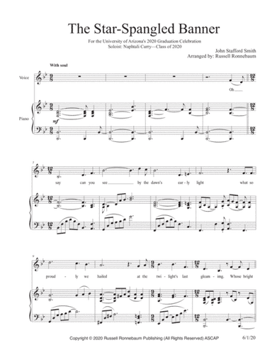 The Star-Spangled Banner (University of Arizona 2020 Version) (arr. Russell Ronnebaum)