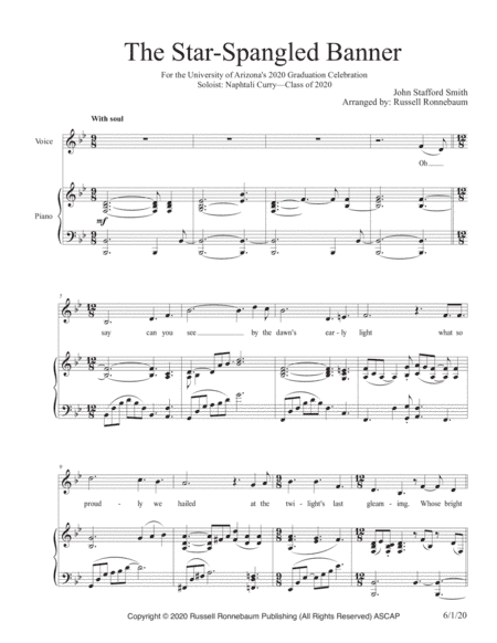 The Star-Spangled Banner (University of Arizona 2020 Version) (arr. Russell Ronnebaum)