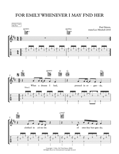 For Emily, Whenever I May Find Her (arr. Lee Mitchell)