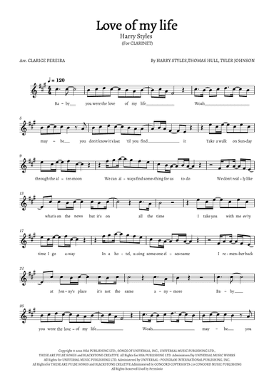 Love Of My Life (arr. Clarice Pereira)