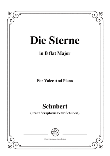 Schubert-Die Sterne,in B flat Major,for Voice&Piano (arr. MSM)