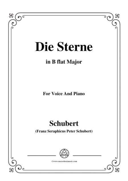 Schubert-Die Sterne,in B flat Major,for Voice&Piano (arr. MSM)