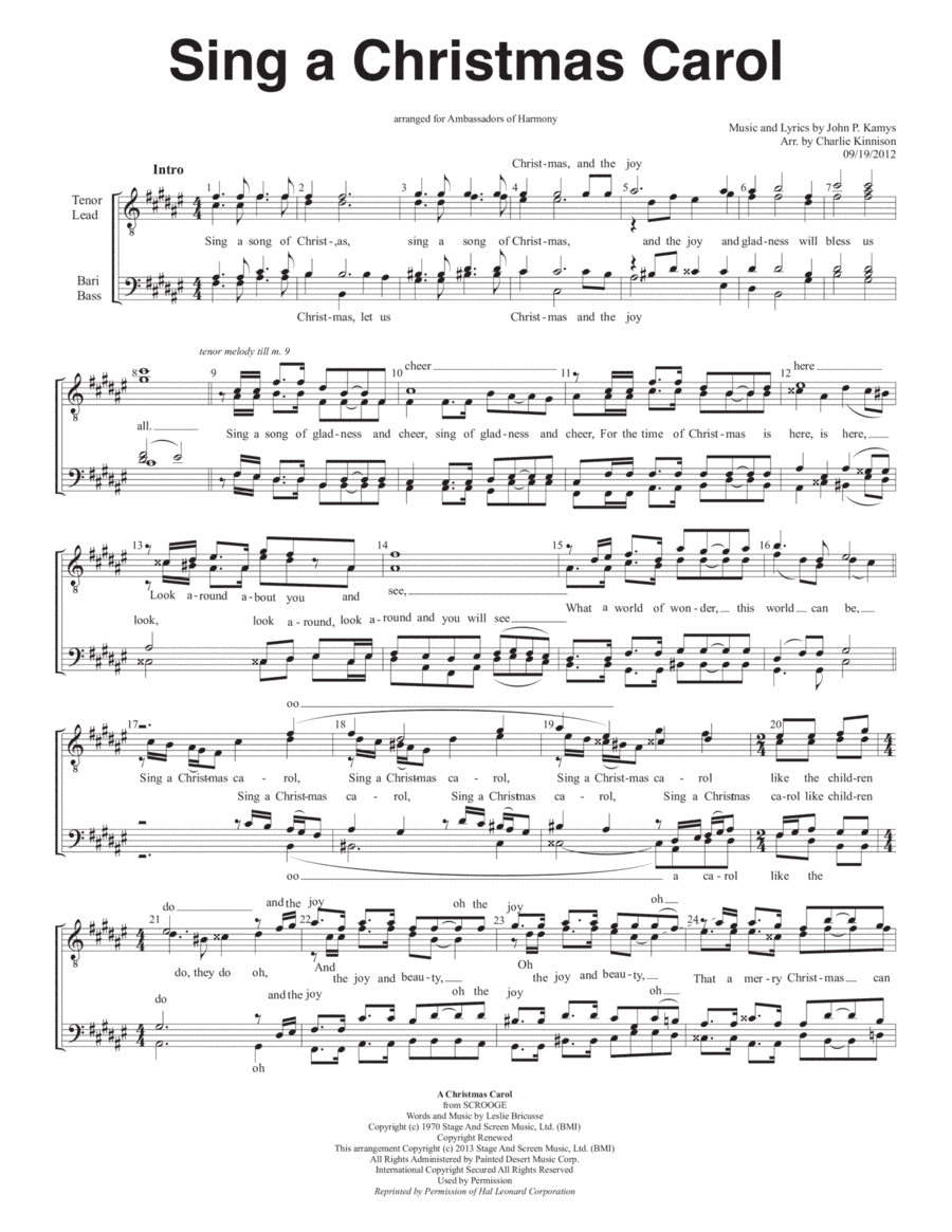 A Christmas Carol (arr. Charlie Kinnison)