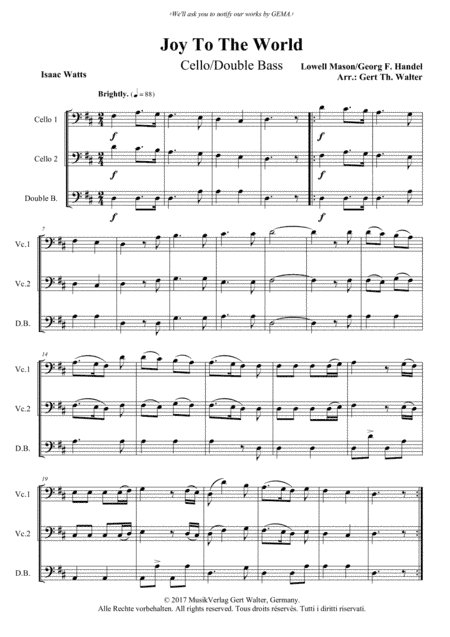 Joy To The World (arr. Gert Th. Walter)
