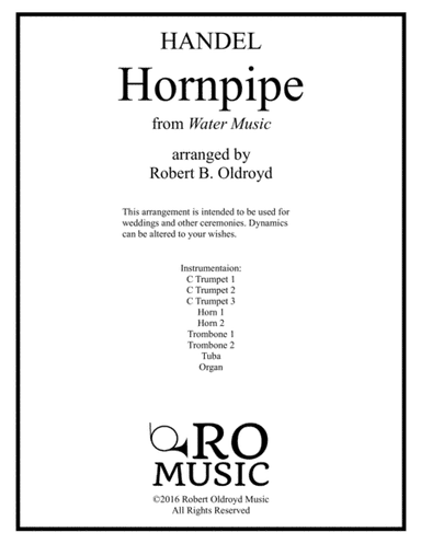 Hornpipe from Water Music for Brass Octet and Organ (arr. Robert B. Oldroyd)