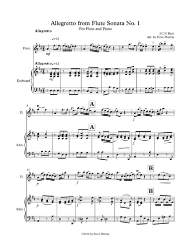 Allegretto From Flute Sonata #1 (arr. Steven H Murray)