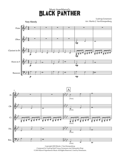 Black Panther (arr. Martin J. Van Klompenberg)