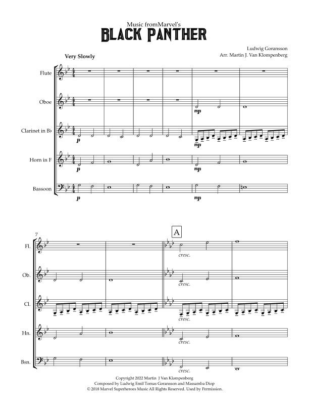 Black Panther (arr. Martin J. Van Klompenberg)