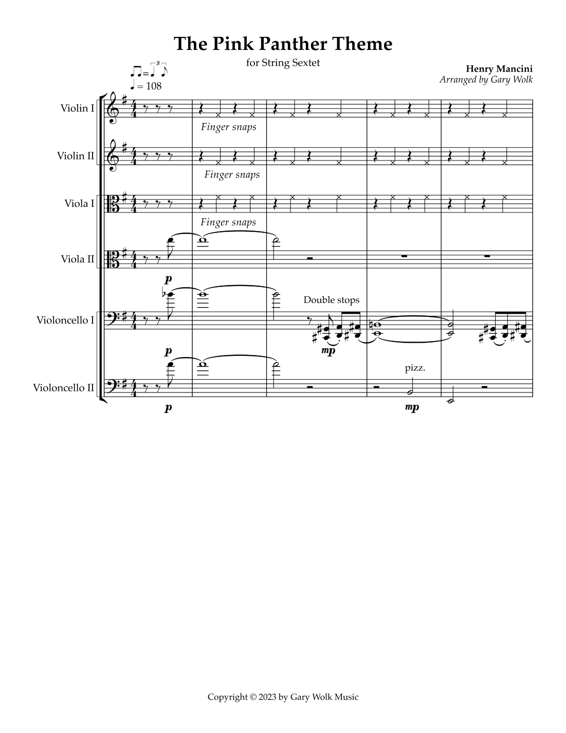 The Pink Panther (arr. Gary Wolk)