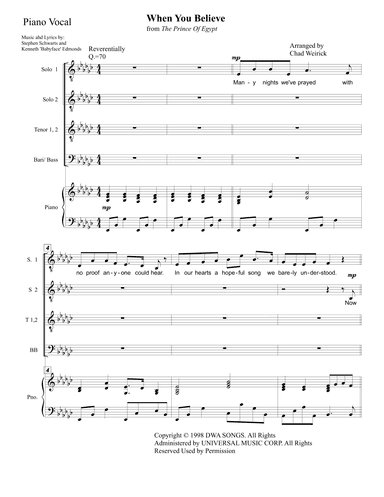 When You Believe (arr. Chad Weirick)