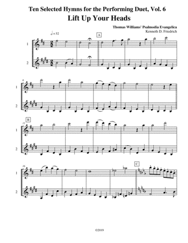 Ten Selected Hymns for the Performing Duet, Vol. 6 - flute and clarinet (bass clarinet) (arr. Kenneth D. Friedrich)