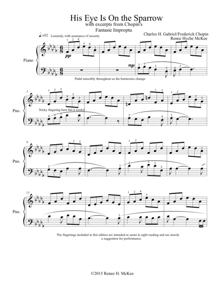 His Eye Is On the Sparrow with excerpts from  Chopin's Fantasie Improptu (arr. Renee Hyche McKee)